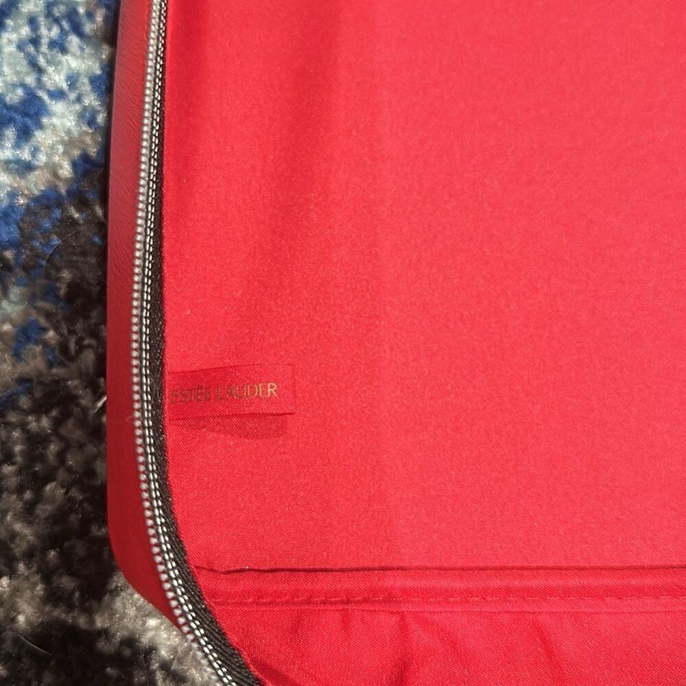 Estee Lauder Red Playing Cards Makeup Weekender Travel Toiletries Bag size Large - Picture 8 of 10